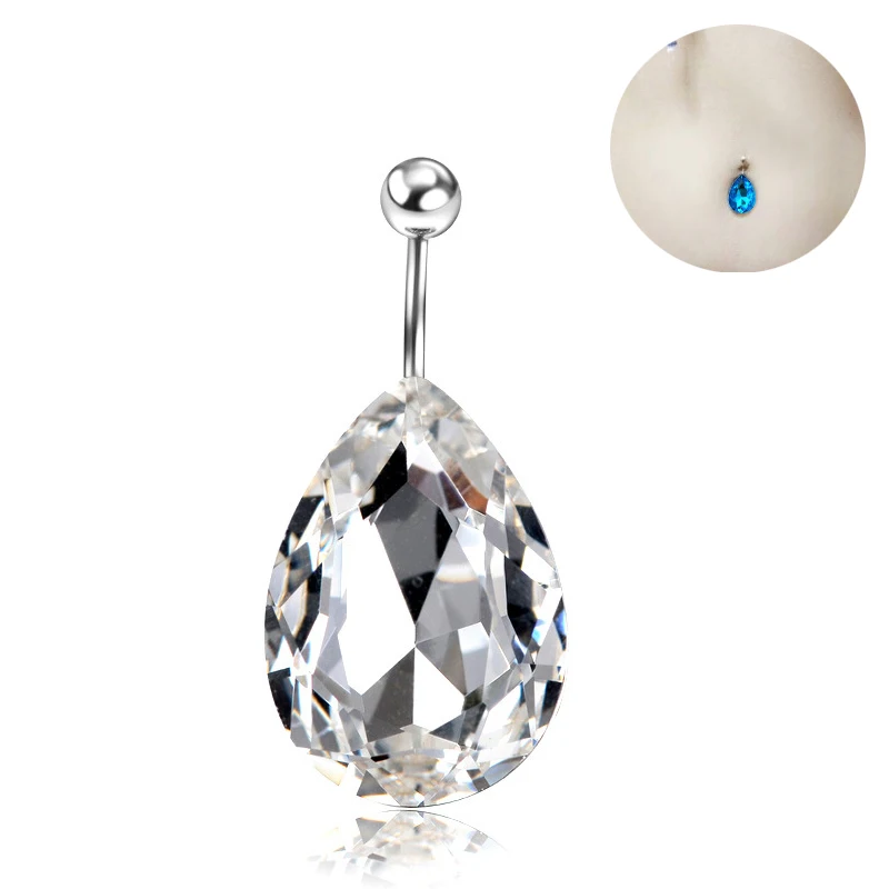 Серьги пупки женские с фианитами 16 г|navel piercing|piercing ombligoearring belly button |