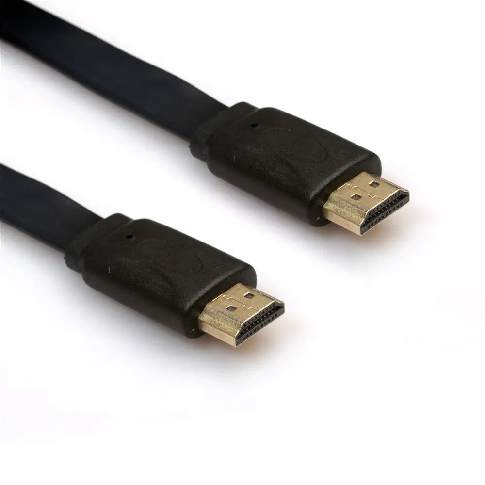 Высокая-Скорость Медь Core Audio плоский кабель HDMI V1.4 3D видео черный 3 м | Электроника