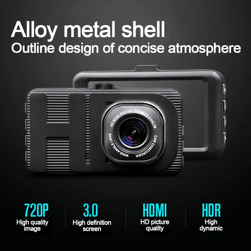 3&quot HD Screen Car DVR Parking Monitoring Cycle Recorder Dual Lens 1080p G-sensor Night Vision Video 140 Angle Dash Cam Camera |