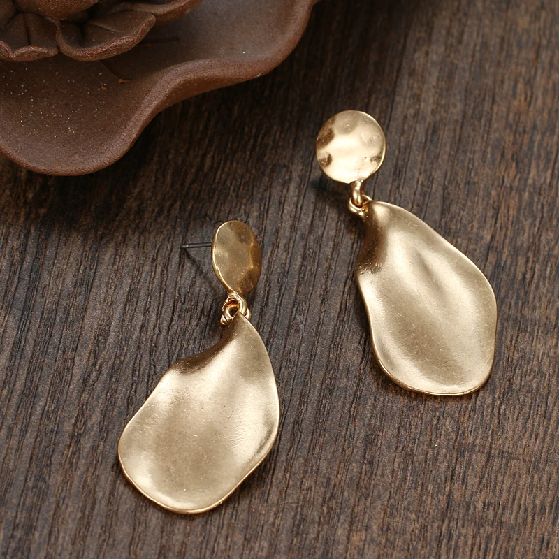 Yhpup Brand Irregular Big Leaf Leaves Golden Zinc Alloy Earrings Statement Charm Party Brincos Bijoux | Украшения и аксессуары