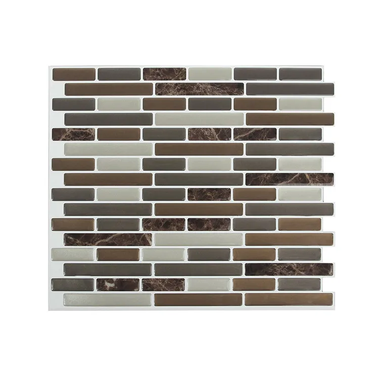 Vividtiles самоклеющиеся мозаичные плитки настенные наклейки DIY Кухня Ванная комната Домашний Декор винил медь темно серый серебряный обои - Цвет: 27088