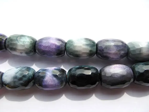 Cyber Monday SALE 16inch agate bead barrel handmade faceted purple pink grey black mixed jewelry beads focal 13x18mm--3strands 6 | Украшения