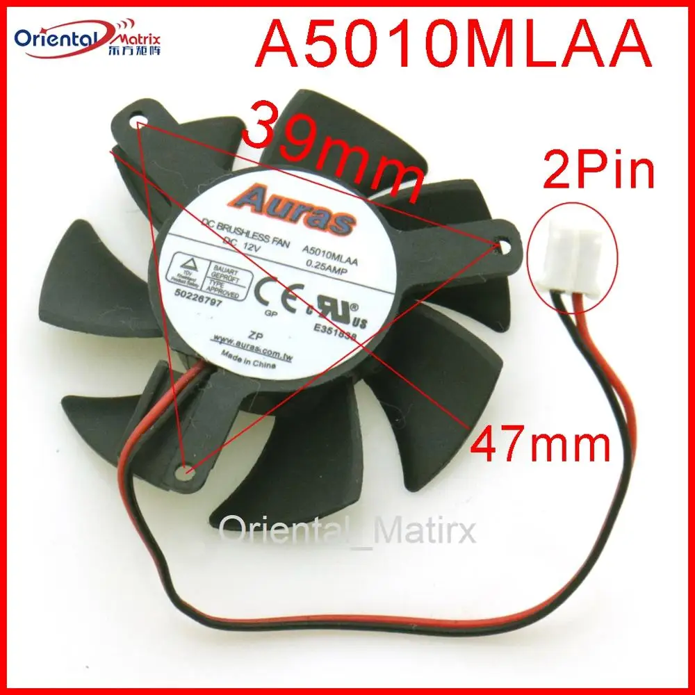 Бесплатная доставка Новый A5010MLAA 12V 0.25A 47 мм 39*39*39 графика/Видеокарта VGA кулер