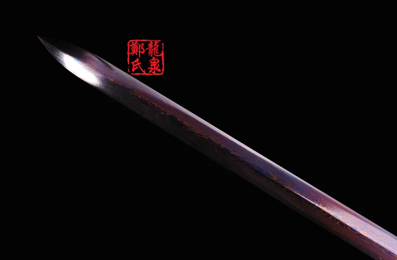 Китайский династический прямой меч Han из холодной стали Античная бронзовая Роза