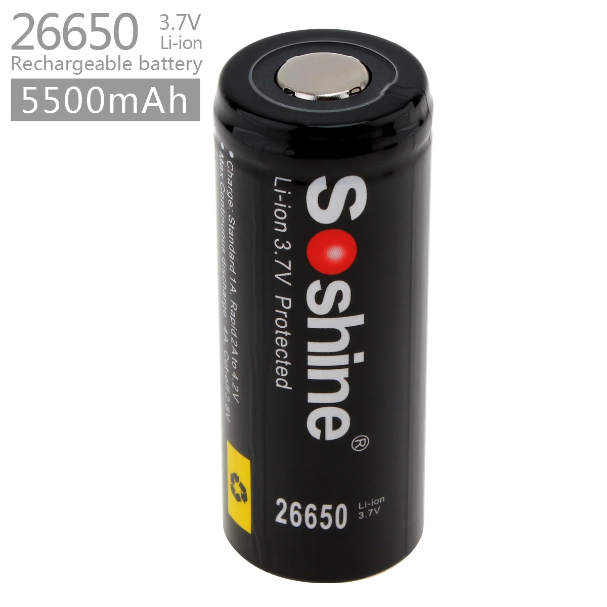 Soshine 3 7 V 5500mAh 26650 литий ионная аккумуляторная батарея с защищенной печатной платой