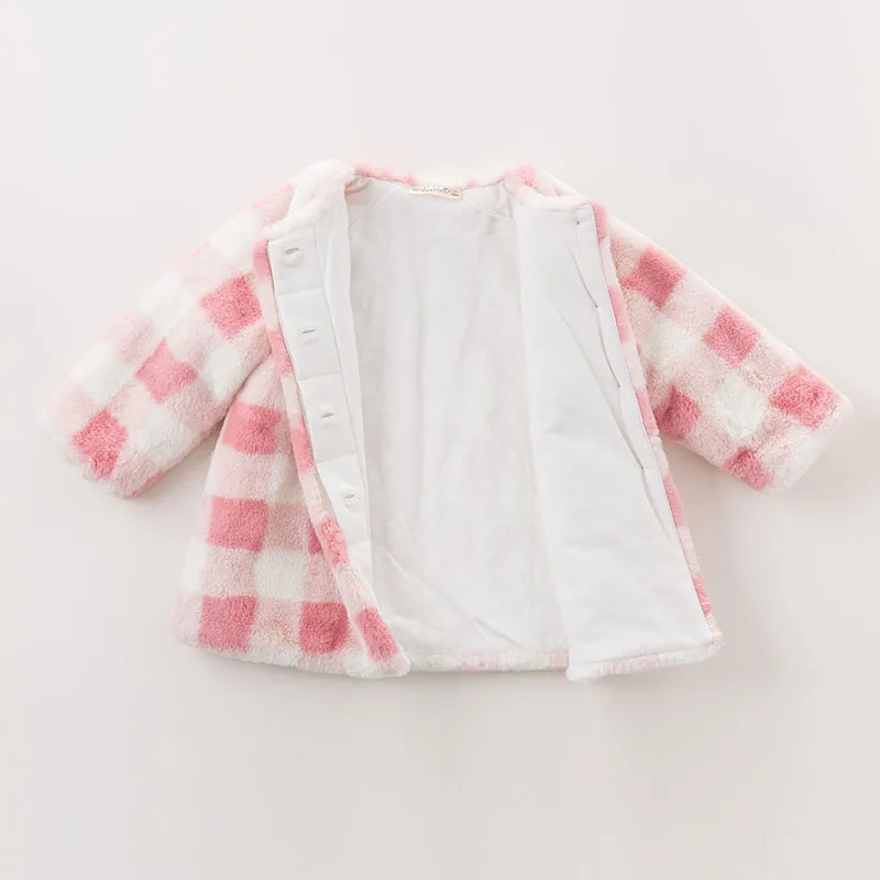 DB5956 dave bella/зимняя модная куртка для маленьких девочек детское милое клетчатое пальто Детская верхняя одежда высокого качества