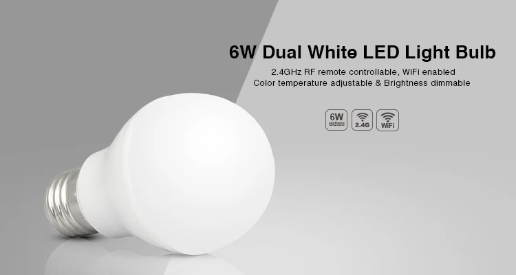 1pcs/lot 6W E27 RF 2.4GHZ wifi led light bulb Dual white lamp wireless Smart iphone lighting for phone ipad AC85V-265V | Лампы и