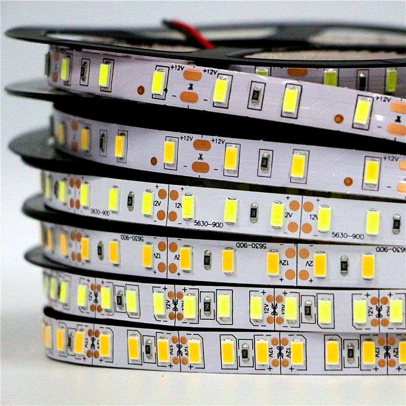 

5M/Roll White/Warm white 300 450 600 LED Strip light 12V String Ribbon 5630 5730 SMD Lamp Tape Brighter Than 2835 3528 5050 SMD