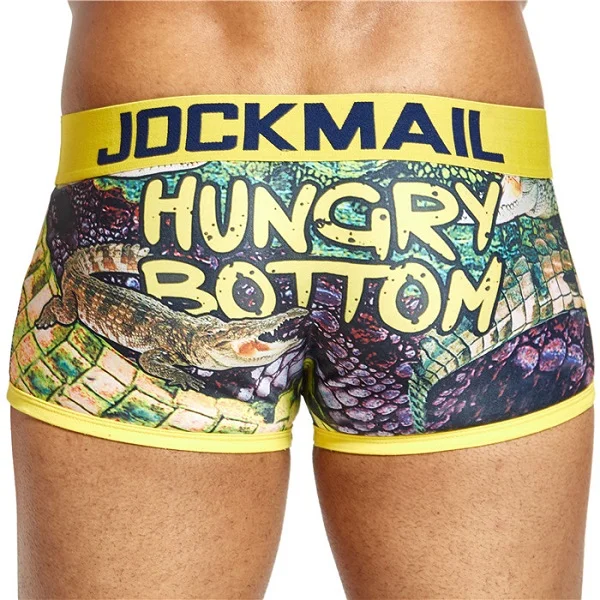 JOCKMAIL, сексуальное мужское нижнее белье, боксеры, для мужчин, игривое, для геев, нижнее белье, calzoncillos, слипы, низкая талия, дышащий, шелк, рисунок с героями мультфильмов - Цвет: 05
