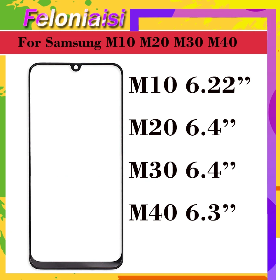 

10 шт./лот для samsung Galaxy M10 M20 M30 M40 Сенсорный экран передняя Стекло Панель ЖК-дисплей внешний дисплейная линза M105 M205 M305 M405 Стекло
