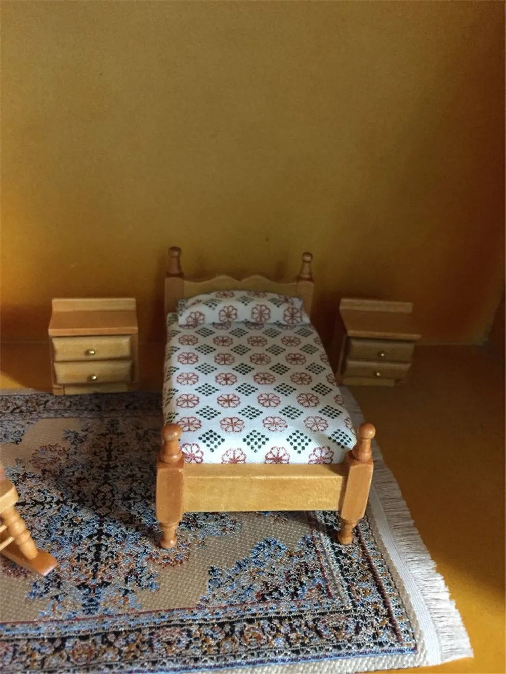 1:24 кукольный домик мебель игрушка деревянная миниатюрная кровать стул туалетный столик наборы для спальни ролевые игры игрушки для детей куклы для девочек