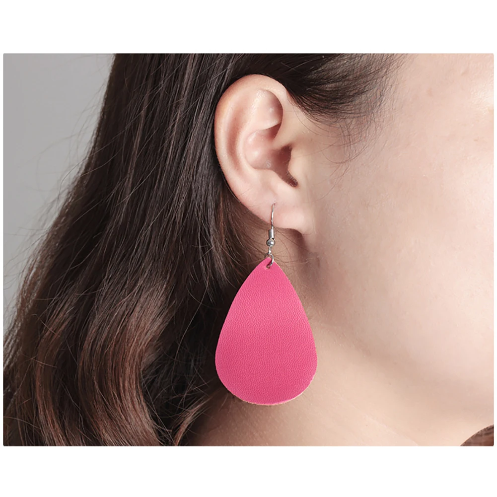 Leather Earrings Antique Looking Dangle Teardrop Earrings(Khaki)1 Pair Khaki | Украшения и аксессуары