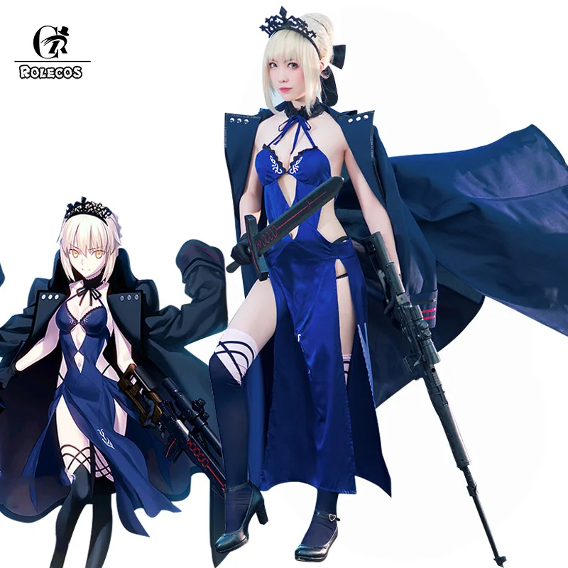 ROLECOS Altria Pendragon Fate аниме костюмы для косплея Судьба Ночь игры Сабля костюм