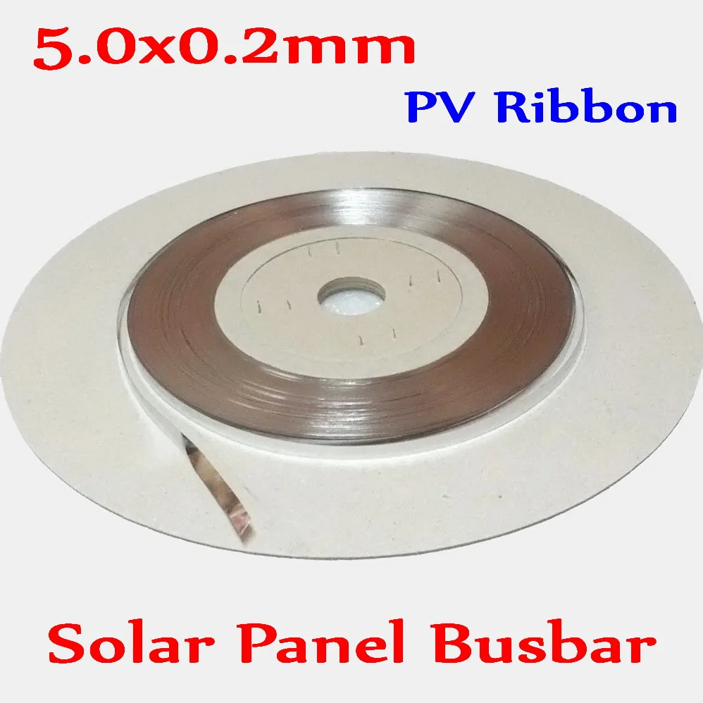 PV Ribbon 0.2x5.0mm DIY Mono Poly Sunpower solar cell panel soldering Busbar Wire