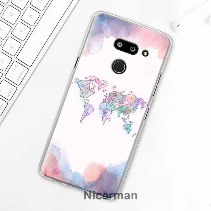 Чехол для телефона LG G6 G7 Plus G8 ThinQ V40 V50 ThinQ жесткий чехол из поликарбоната карта мира план путешествий Чехол Coque Capa
