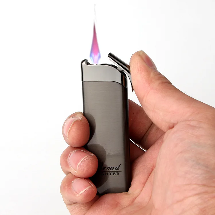 Windproof Cigar Cigarettes Refillable Gas Lighters Gadgets for Man Metal Smoking Pipe Torch Lighter NO GAS Flame | Дом и сад