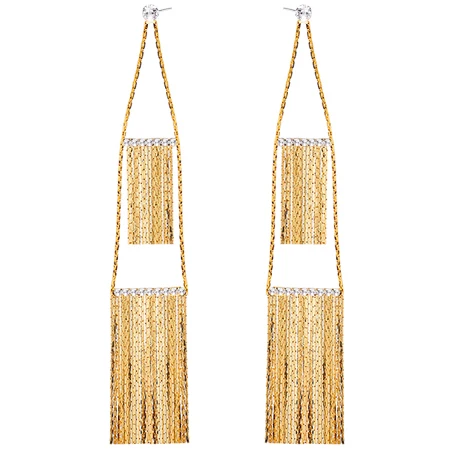 SHEEGIOR Boho Этнические черные длинные висячие серьги с кисточкой для женщин модные ювелирные изделия романтические милые Винтажные серьги Bijoux Femme подарок - Окраска металла: Gold E0228A