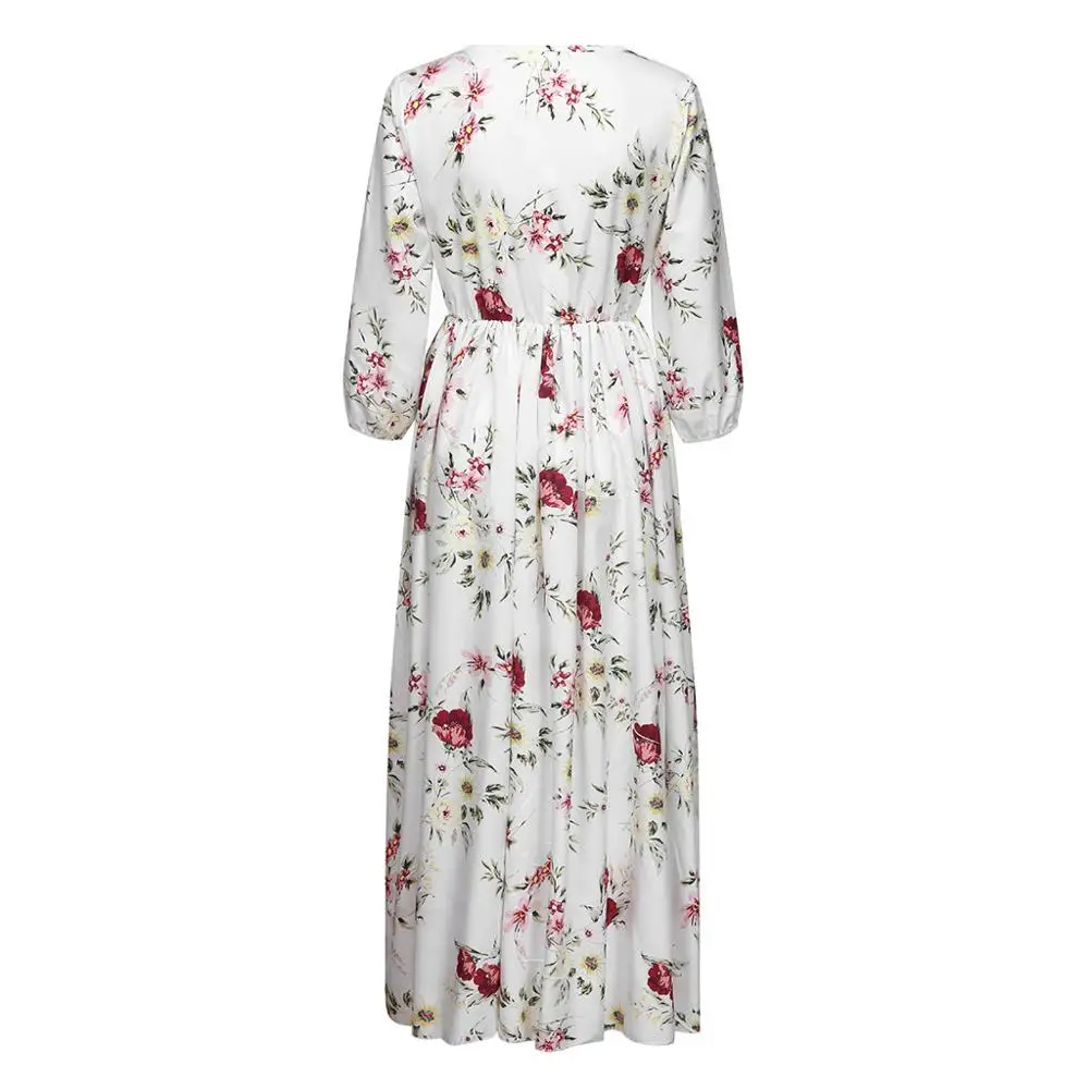 Женские летние платья Boho с коротким рукавом Модные Платья цветочным принтом