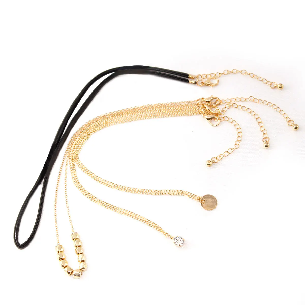 Sequin Rhinestone Pendant Choker Necklace Female Gold Color Clavicle Chains 2019 Fashion Jewelry Multi-layer Necklaces for Women | Украшения