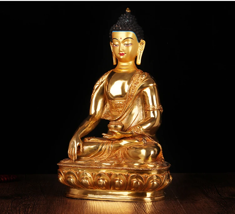 

Wholesale Buddha # 12 inch -efficacious HOME OFFICE House Protection Talisman- Buddhist gilding Sakyamuni Buddha brass statue