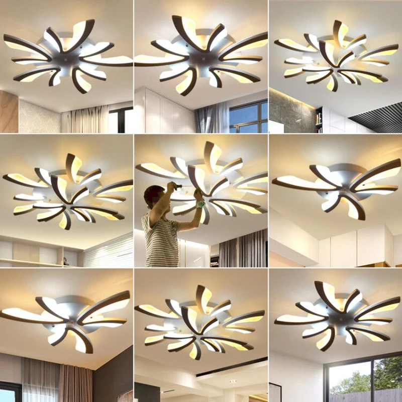 Люстра светодиодная с дистанционным управлением для гостиной спальни кухни