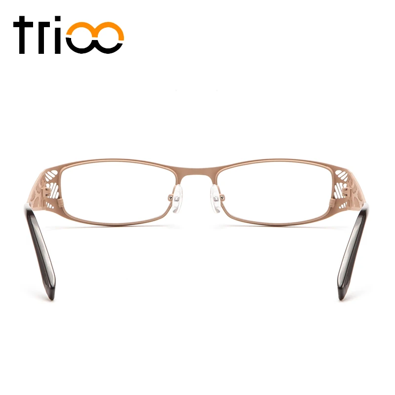 TRIOO Unique Chic Wide Temple Myopia Glasses Hollow Leaf Design Prescription Eyeglasses Oval Clear Diopters Eyewear Optical |