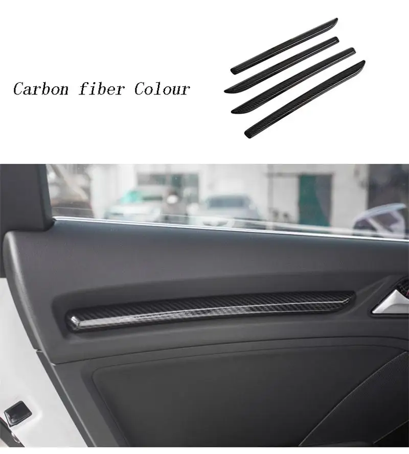 Car Door Decoration Автомобильный Стайлинг, центральная консоль, накладка на приборную панель, декоративная крышка для двери автомобиля, наклейка, отделка из углеродного волокна для Audi A3 8V S3, автомобильные аксессуары - Название цвета: Car Door Decoration