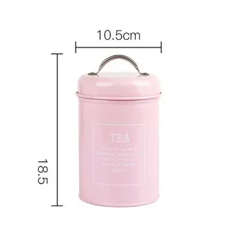 Pink Tea Металлическая цветная банка для хранения кофе, сахара, чая, контейнер, Классический минималистичный скандинавский Настольный контейнер для хранения, Домашний Органайзер - Цвет: Pink Tea