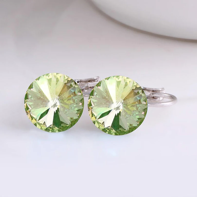 platinum plating Dishana 14 золотых цветов модные классические элегантные висячие серьги 1,0 см австрийский кристалл ювелирные изделия Висячие серьги с камнями E0421 - Окраска металла: platinum plating