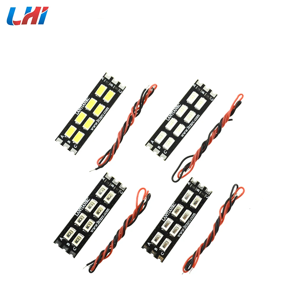 LHI 4 шт. двухрядный FPV гоночный светодиодный светильник 11,1 V-22,2 V 3 S-6 S lipo встроенный серийный для карбонового FPV самолета квадрокоптера дрона