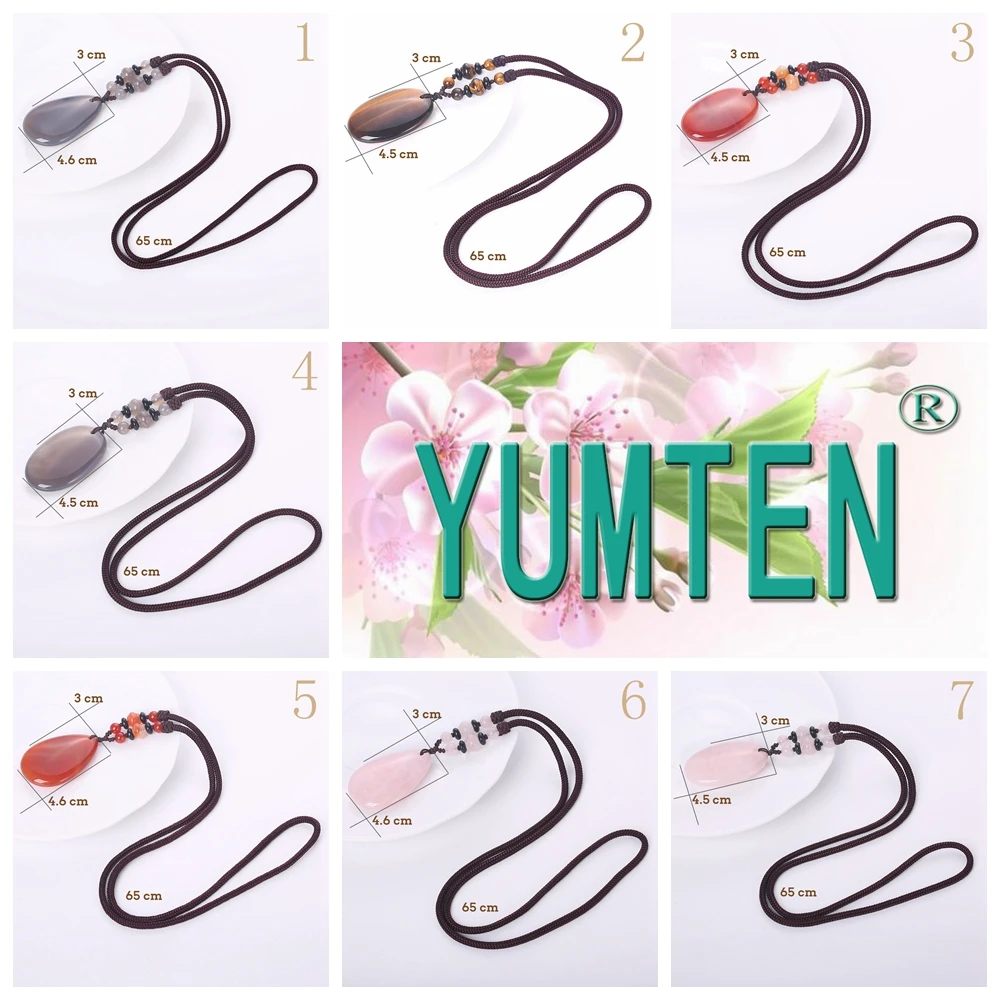 Yumten ожерелье из розового кварца женский длинный свитер цепочка сердце любовь