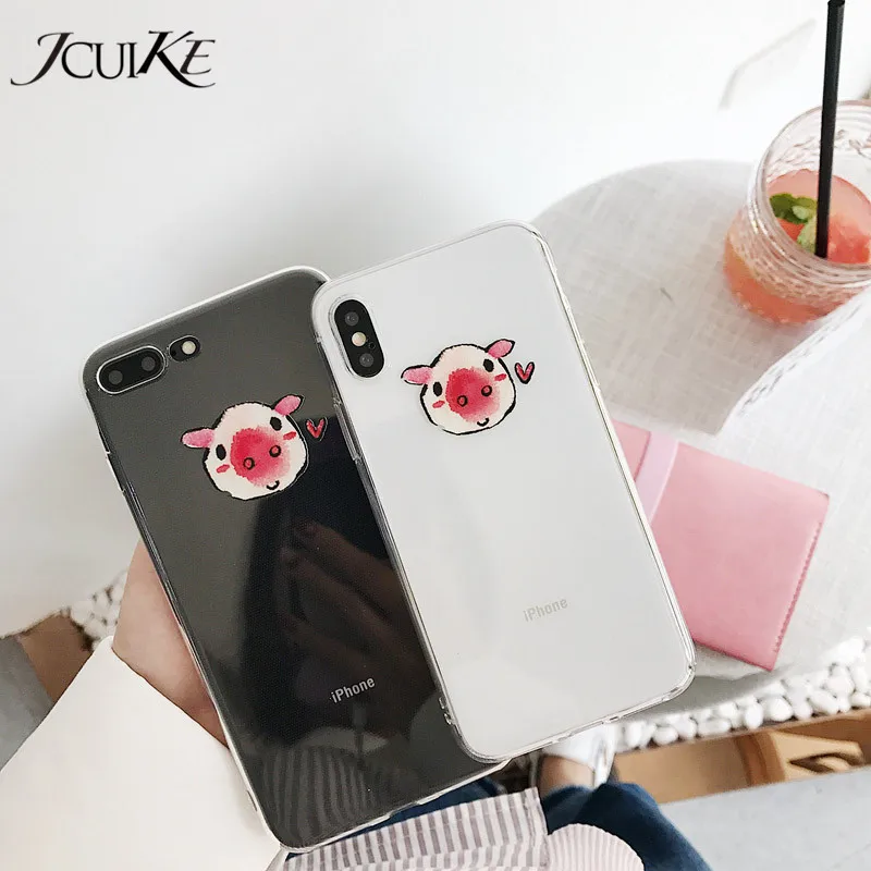Милый Поросенок глава Забавный мультфильм чехол для телефона iPhone X 6 S 7 8 плюс