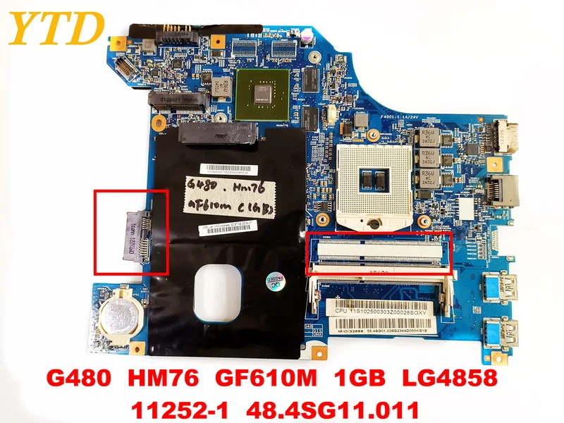 Оригинальный Для Lenovo G480 Материнская плата ноутбука HM76 GF610M 1 ГБ LG4858 11252 48.4SG11.011