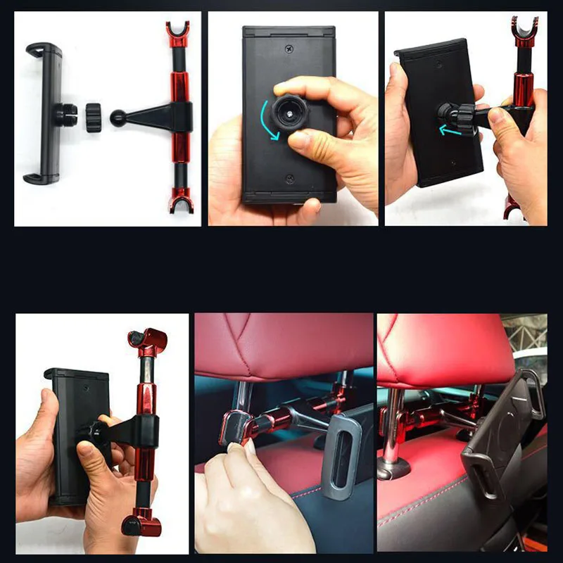 

360 Rotating Car Phone Holder Headrest Back Seat Tablets Stand Bracket TD326