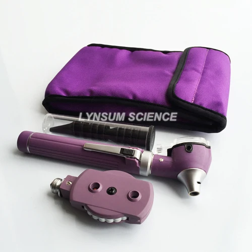 PURPLE Медицинский оптоволоконный прямой офтальмоскоп портативный медицинский отоскоп ушной Уход за глазами диагностический Мини-Отоскоп Офтальмоскоп - Цвет: PURPLE