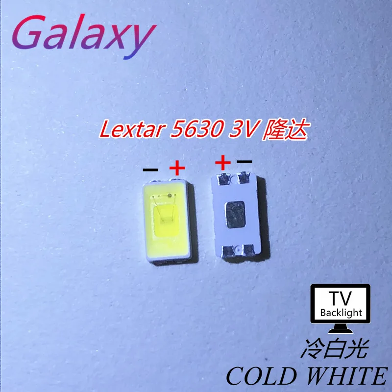 300 шт. светодиодная подсветка Lextar 0 5 Вт 5630 3 в холодный белый ЖК для ТВ приложения