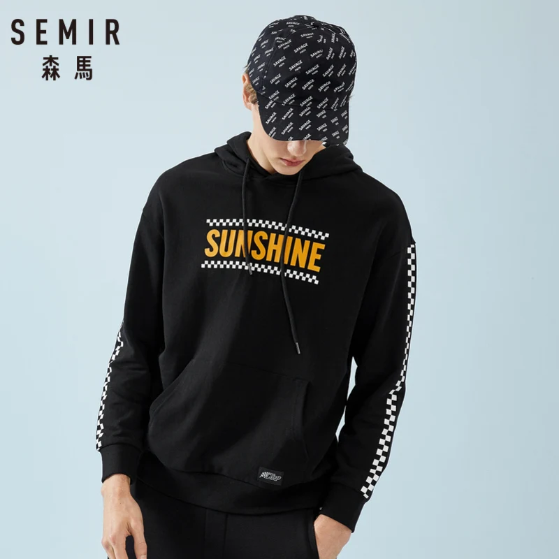 Мужская толстовка с капюшоном SEMIR повседневная весенне-осенняя и рукавами в