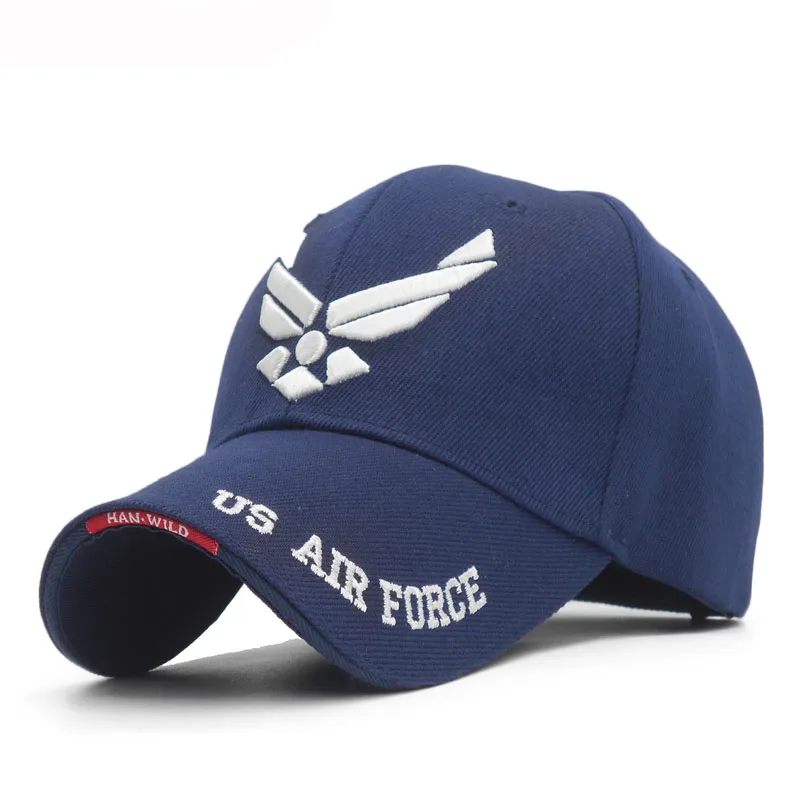 Navy blue Мужская бейсбольная Кепка ВВС США, Мужская брендовая тактическая Кепка с вышитыми буквами, s темно-синяя армейская кепка, спортивная Черная кепка - Цвет: Navy blue