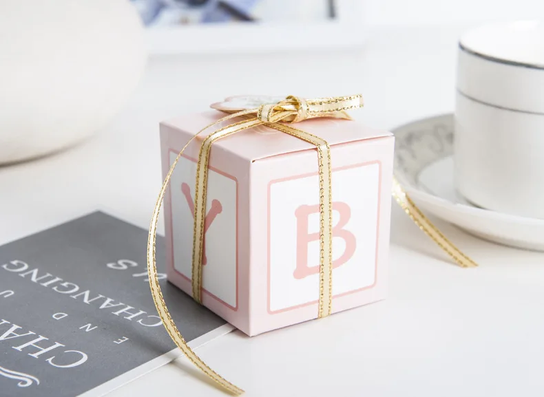 100 шт./лот) бренд leiso Новое поступление Baby Shower новорожденный письмо детская Леденцовая коробка Милая упаковочная коробка для шоколада подарочный сувенир для вечеринок