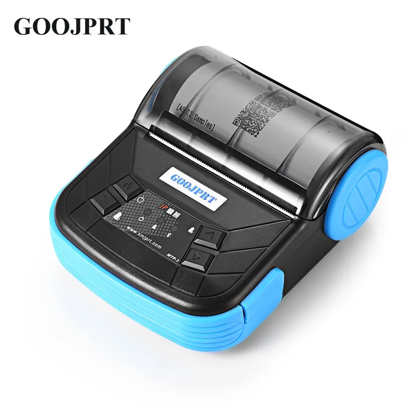 Черный Цвет 3 дюймов 80 мм портативный bluetooth Тепловая чековый принтер с кожаным чехлом