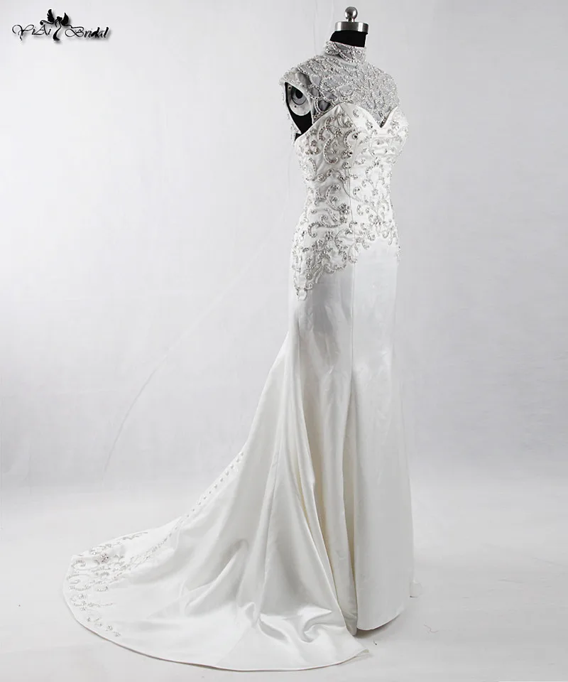 RSW907 съемное свадебное платье Abiti Da Sposa из двух частей с кристаллами и бисером