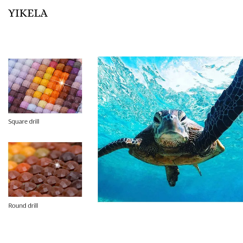 Full Square Drill 5D DIY Diamond Painting Sea Turtle Embroidery Mosaic Cross Stitch Rhinestone Decoration Wall Art | Дом и сад