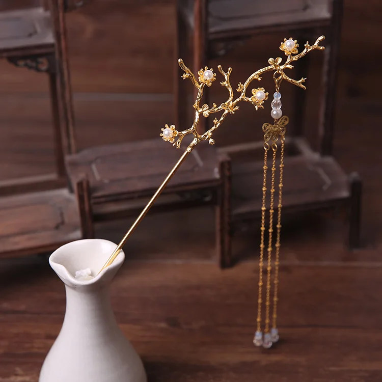 Pearl Gold Одежда Han han mule son su Шаговая головка lyd yn волосы gu bheil yn yr ручной резной cheongsam аксессуары - Цвет: Pearl Gold
