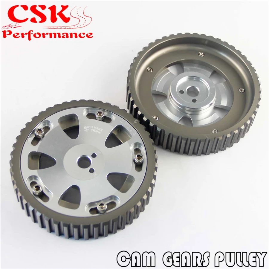 2 шт. кулачковый шкив комплект подходит для Mitsubishi Lancer EVO 1 9 ECLIPSE DSM 4G63 SILVER|cam gears|pulley