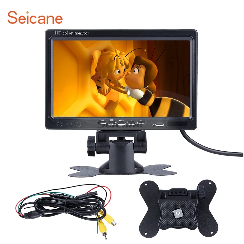 Seicane Универсальный 7 дюймовый HD 1024*600 TFT парковочный монитор система заднего вида