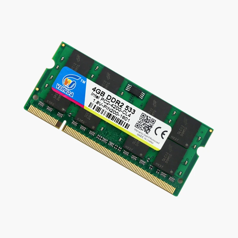 VEINEDA Ram Sodimm ddr2 4 gb 2gb 1gb 533MHz 1 8 V ddr 2 533 PC2 4200 notebook memory DIMM|Оперативная память| |