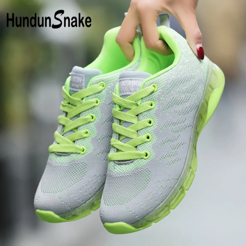 Hundunsnake/летние женские спортивные кроссовки; женская спортивная обувь из сетчатого материала; прогулочная обувь с воздушной подушкой; женские серые крассовки; scarpe donna G-33