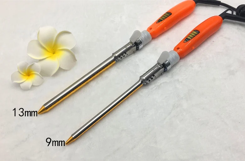 Профессиональная плойка для завивки волос диаметром 9 мм до 31 золотистая