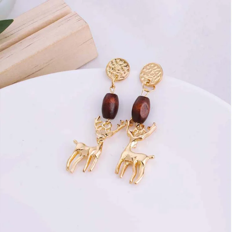 2019 Новые корейские модные серьги капли круглые деревянные красные длинные