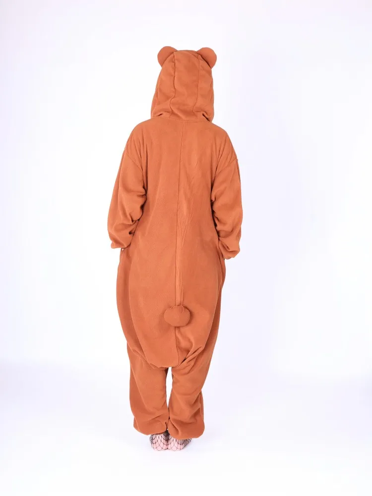 Аниме коричневый медведь Onesie взрослых животных Косплей Костюм для женщин мужчин